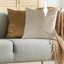 Zamatová obliečka 45x45 cm na vankúš GAJA svetlo bežová